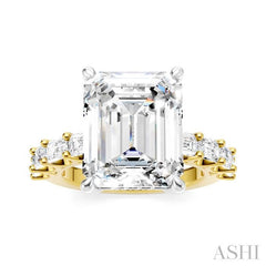 ASHI Emerald Shape Semi-Mount Diamond Engagement Ring 194ACPPFHYW-SM-EM5