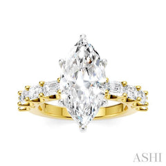 ASHI Marquise Shape Semi-Mount Diamond Engagement Ring 194ACPPFHYW-SM-MQ3