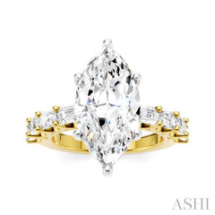 ASHI Marquise Shape Semi-Mount Diamond Engagement Ring 194ACPPFHYW-SM-MQ4