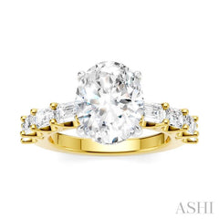 ASHI Oval Shape Semi-Mount Diamond Engagement Ring 194ACPPFHYW-SM-OV3