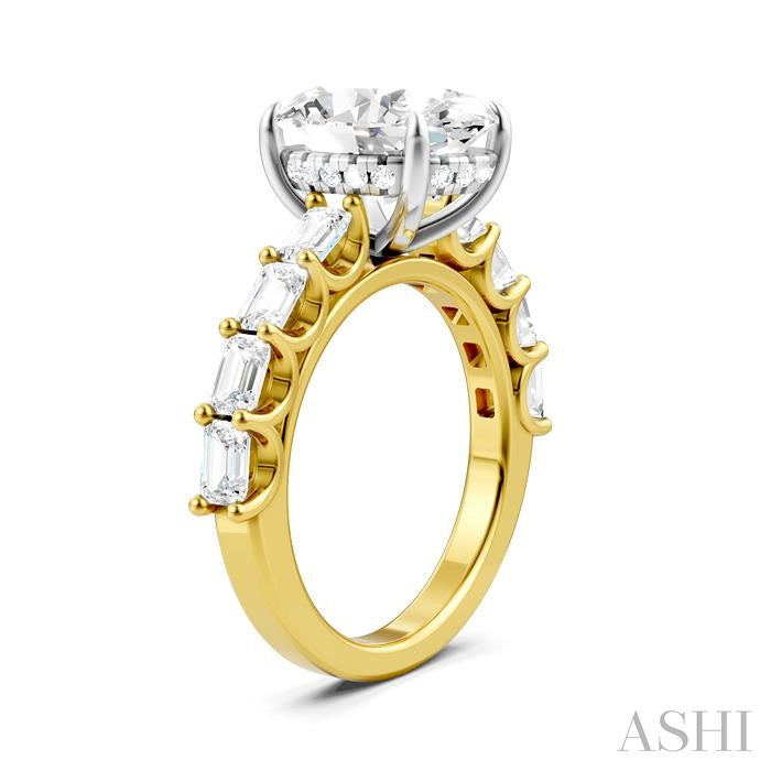 ASHI Oval Shape Semi-Mount Diamond Engagement Ring 194ACPPFHYW-SM-OV4