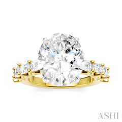 ASHI Oval Shape Semi-Mount Diamond Engagement Ring 194ACPPFHYW-SM-OV5