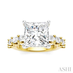 ASHI Princess Shape Semi-Mount Diamond Engagement Ring 194ACPPFHYW-SM-PN4