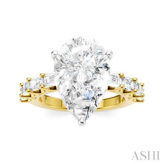 ASHI Pear Shape Semi-Mount Diamond Engagement Ring 194ACPPFHYW-SM-PR5