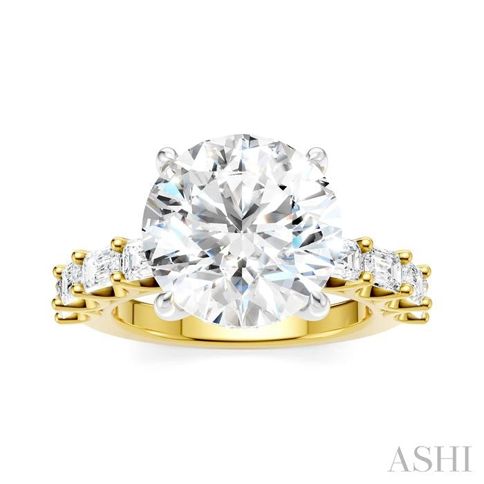 ASHI Round Shape Semi-Mount Diamond Engagement Ring 194ACPPFHYW-SM-RD5