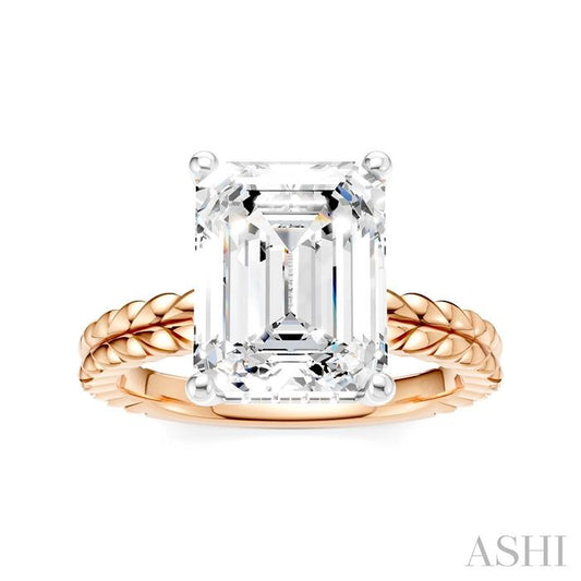 ASHI Emerald Shape Semi-Mount Diamond Engagement Ring 194B8PPFHPW-SM-EM3