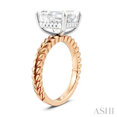 ASHI Emerald Shape Semi-Mount Diamond Engagement Ring 194B8PPFHPW-SM-EM3