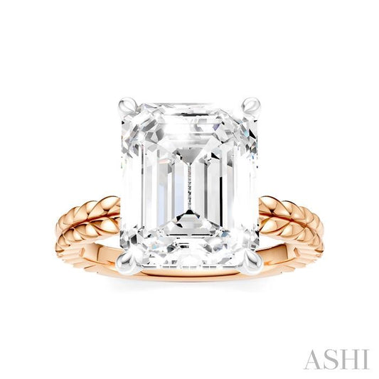 ASHI Emerald Shape Semi-Mount Diamond Engagement Ring 194B8PPFHPW-SM-EM4