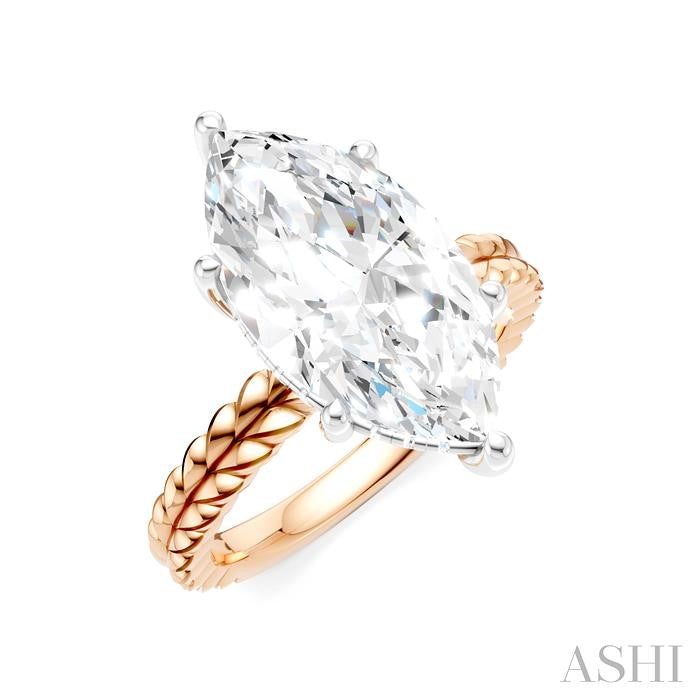 ASHI Marquise Shape Semi-Mount Diamond Engagement Ring 194B8PPFHPW-SM-MQ4