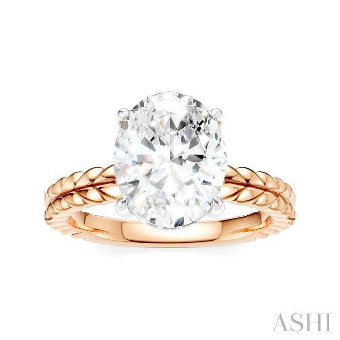 ASHI Oval Shape Semi-Mount Diamond Engagement Ring 194B8PPFHPW-SM-OV3