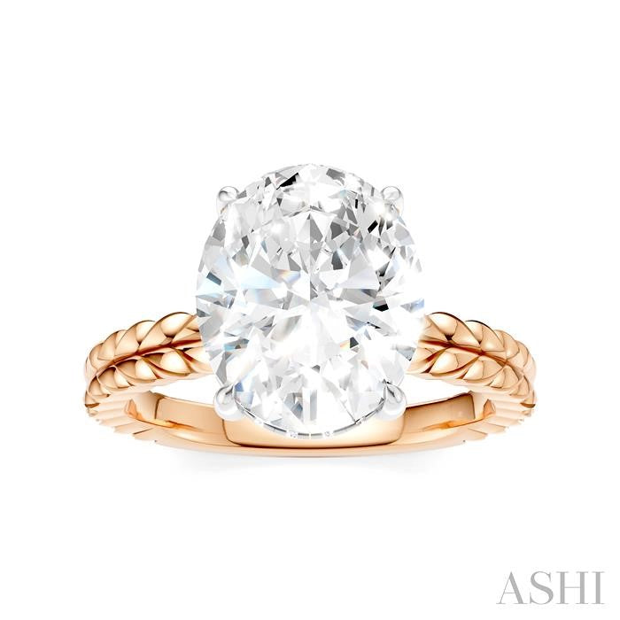 ASHI Oval Shape Semi-Mount Diamond Engagement Ring 194B8PPFHPW-SM-OV4