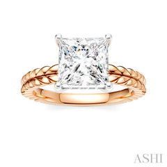 ASHI Princess Shape Semi-Mount Diamond Engagement Ring 194B8PPFHPW-SM-PN2