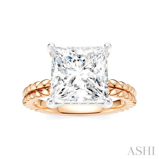ASHI Princess Shape Semi-Mount Diamond Engagement Ring 194B8PPFHPW-SM-PN4
