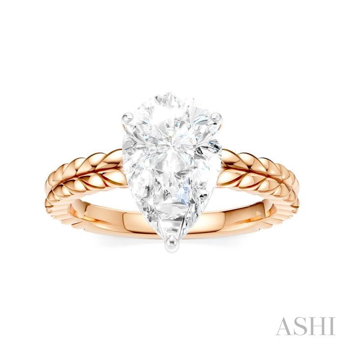 ASHI Pear Shape Semi-Mount Diamond Engagement Ring 194B8PPFHPW-SM-PR2
