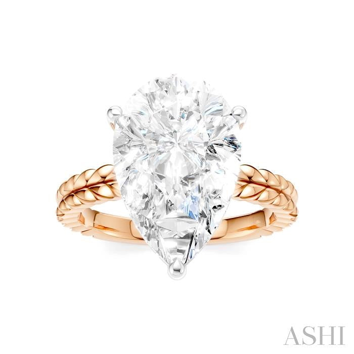 ASHI Pear Shape Semi-Mount Diamond Engagement Ring 194B8PPFHPW-SM-PR5
