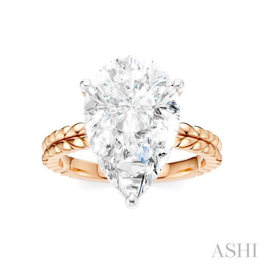 ASHI Pear Shape Semi-Mount Diamond Engagement Ring 194B8PPFHPW-SM-PR5
