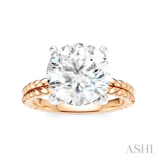 ASHI Round Shape Semi-Mount Diamond Engagement Ring 194B8PPFHPW-SM-RD4
