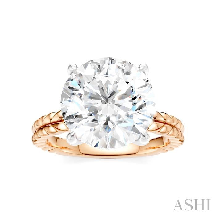 ASHI Round Shape Semi-Mount Diamond Engagement Ring 194B8PPFHPW-SM-RD5