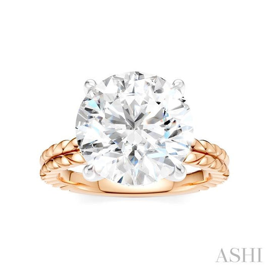 ASHI Round Shape Semi-Mount Diamond Engagement Ring 194B8PPFHPW-SM-RD5