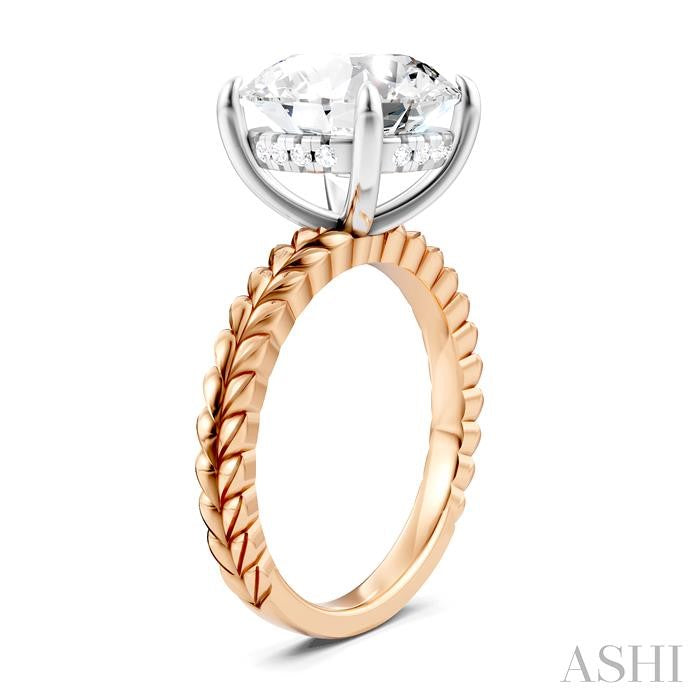 ASHI Round Shape Semi-Mount Diamond Engagement Ring 194B8PPFHPW-SM-RD5