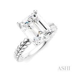 ASHI Emerald Shape Semi-Mount Diamond Engagement Ring 194B8PPFHWG-SM-EM3