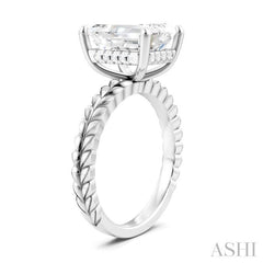 ASHI Emerald Shape Semi-Mount Diamond Engagement Ring 194B8PPFHWG-SM-EM3