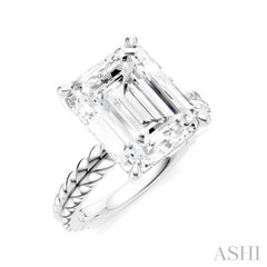 ASHI Emerald Shape Semi-Mount Diamond Engagement Ring 194B8PPFHWG-SM-EM4