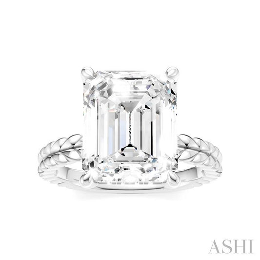 ASHI Emerald Shape Semi-Mount Diamond Engagement Ring 194B8PPFHWG-SM-EM4