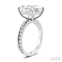 ASHI Emerald Shape Semi-Mount Diamond Engagement Ring 194B8PPFHWG-SM-EM4