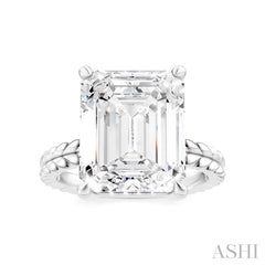 ASHI Emerald Shape Semi-Mount Diamond Engagement Ring 194B8PPFHWG-SM-EM5