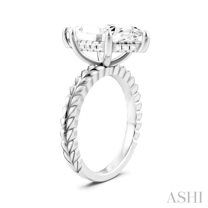 ASHI Marquise Shape Semi-Mount Diamond Engagement Ring 194B8PPFHWG-SM-MQ4