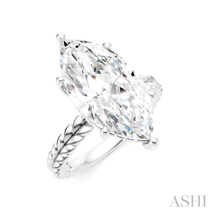 ASHI Marquise Shape Semi-Mount Diamond Engagement Ring 194B8PPFHWG-SM-MQ5
