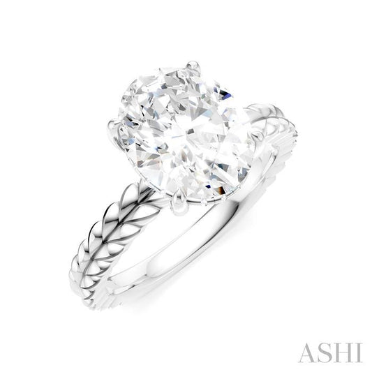 ASHI Oval Shape Semi-Mount Diamond Engagement Ring 194B8PPFHWG-SM-OV3