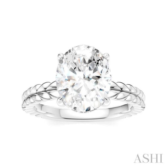 ASHI Oval Shape Semi-Mount Diamond Engagement Ring 194B8PPFHWG-SM-OV3