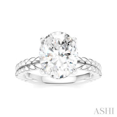 ASHI Oval Shape Semi-Mount Diamond Engagement Ring 194B8PPFHWG-SM-OV3