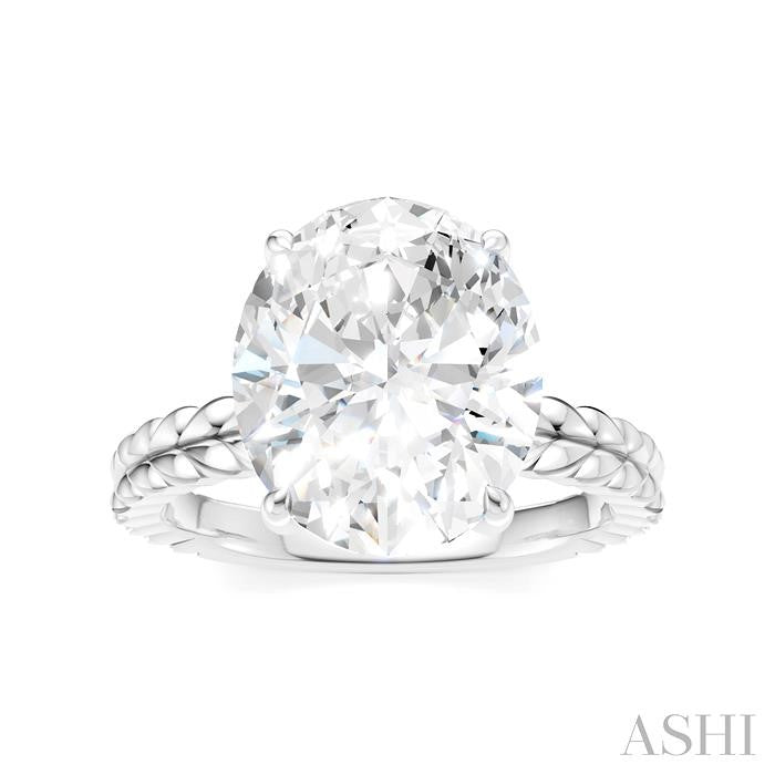 ASHI Oval Shape Semi-Mount Diamond Engagement Ring 194B8PPFHWG-SM-OV5