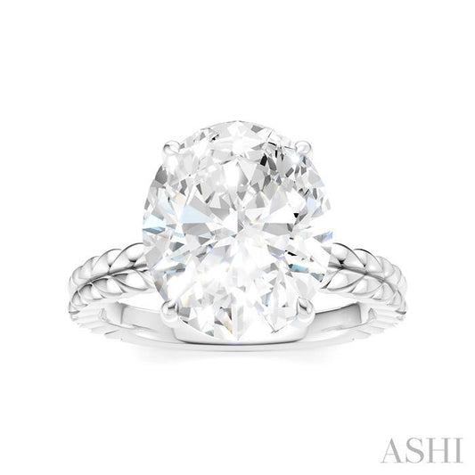 ASHI Oval Shape Semi-Mount Diamond Engagement Ring 194B8PPFHWG-SM-OV5