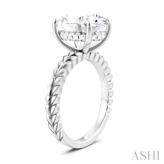 ASHI Oval Shape Semi-Mount Diamond Engagement Ring 194B8PPFHWG-SM-OV5
