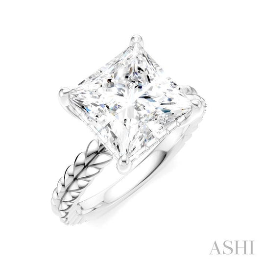 ASHI Princess Shape Semi-Mount Diamond Engagement Ring 194B8PPFHWG-SM-PN4