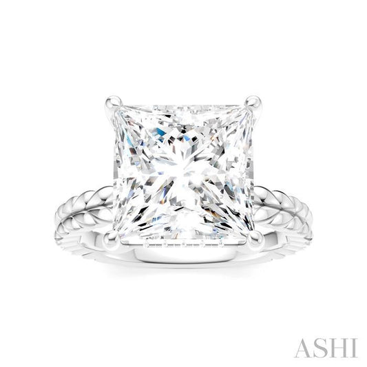 ASHI Princess Shape Semi-Mount Diamond Engagement Ring 194B8PPFHWG-SM-PN5
