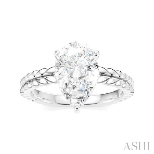 ASHI Pear Shape Semi-Mount Diamond Engagement Ring 194B8PPFHWG-SM-PR2