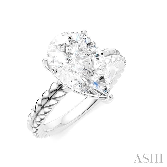 ASHI Pear Shape Semi-Mount Diamond Engagement Ring 194B8PPFHWG-SM-PR3