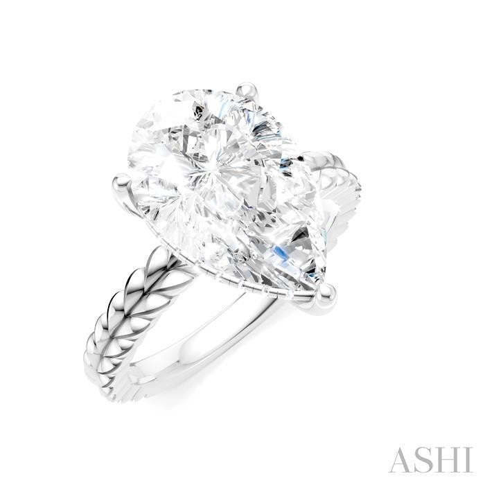ASHI Pear Shape Semi-Mount Diamond Engagement Ring 194B8PPFHWG-SM-PR4