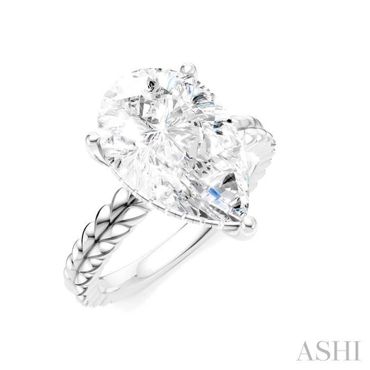ASHI Pear Shape Semi-Mount Diamond Engagement Ring 194B8PPFHWG-SM-PR4