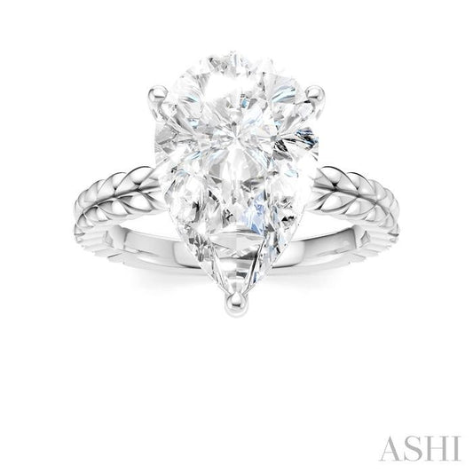 ASHI Pear Shape Semi-Mount Diamond Engagement Ring 194B8PPFHWG-SM-PR4