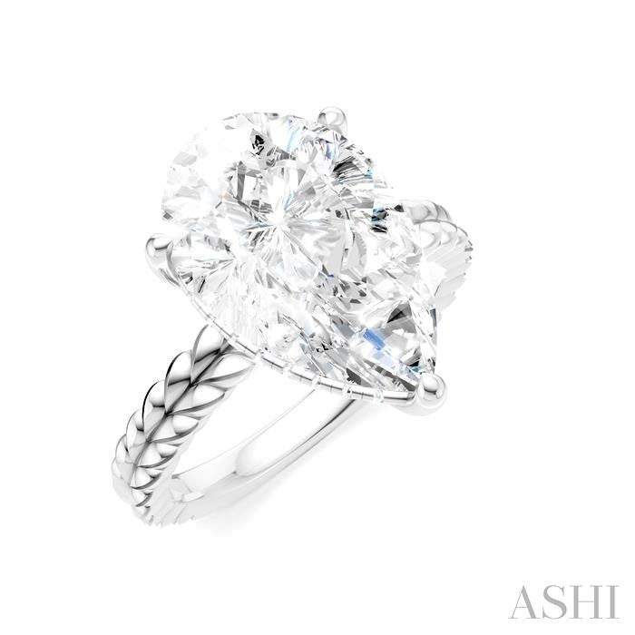 ASHI Pear Shape Semi-Mount Diamond Engagement Ring 194B8PPFHWG-SM-PR5