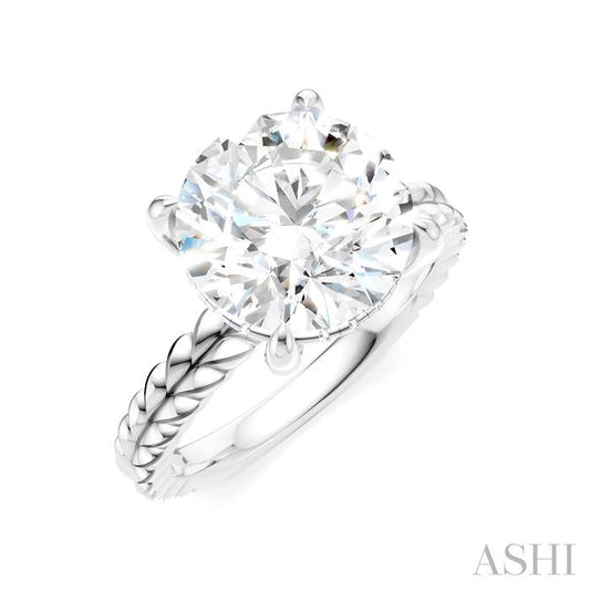 ASHI Round Shape Semi-Mount Diamond Engagement Ring 194B8PPFHWG-SM-RD4