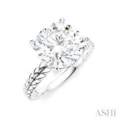 ASHI Round Shape Semi-Mount Diamond Engagement Ring 194B8PPFHWG-SM-RD4
