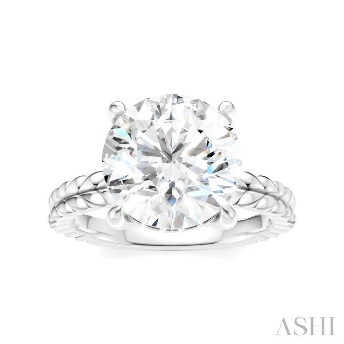 ASHI Round Shape Semi-Mount Diamond Engagement Ring 194B8PPFHWG-SM-RD4