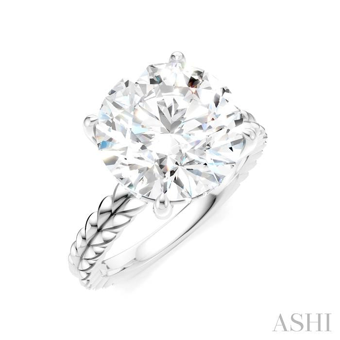 ASHI Round Shape Semi-Mount Diamond Engagement Ring 194B8PPFHWG-SM-RD5
